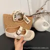 Medias Pantuflas Cerradas de Punta Tejidas con Suela Gruesa para Mujer, que Aumentan la Altura Interior, para Uso en Verano al Aire Libre, Modelo Nuevo 2026, Sandalias Huecas Transpirables