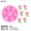 Molde de Silicona Hecho a Mano DIY Flor Pequeña de Dibujos Animados Tulipán Girasol Decoración de Chocolate Fondant Molde para Pastel