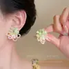 Brincos florais frescos estilo floresta para mulheres, estilo férias na praia primavera/verão, moda dopamina, brincos de tarraxa elegantes e bonitos
