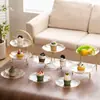 Placa de Frutas de Acrílico de Luxo Leve, Camada Dupla, Camadas Múltiplas, Prato de Petiscos, Decoração de Mesa de Sobremesas para Chá da Tarde de Casamento, Suporte de Exibição