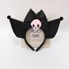 Diadema Coolomi con lazo oscuro para Halloween, tocado de calabaza oscura con murciélago, accesorios para el cabello para niños, lindo tocado