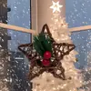 Decoración de Caja de Regalo con Forma de Estrella de Cinco Puntas Corazón de Ratán de Aguja de Pino Navideño Adornos Colgantes para Árbol de Navidad Accesorios de Ratán Hechos a Mano Regalos