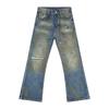 Mtlclothes Roupa Masculina Moda Retro Americana Desgastada Rasgada Boca de Sino Slim-Fit Jeans Tendência Casual