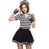 Disfraz de Fiesta de Halloween Uniforme de Prisionero Tentación Abertura Vestido Inflado de Prisionero Disfraz de Escenario Disfraz de Noche Disfraz DS
