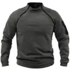 Fabricante Transfronterizo Europeo y Americano Sudadera de Cuello Alto para Hombre Primavera y Otoño Holgada Color Sólido Exterior Cálida y Transpirable Tops Tácticos Venta al por Mayor