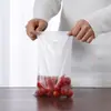 Sacos de preservação descartáveis de grau alimentício para uso doméstico, sacos de armazenamento para geladeira, sacos para alimentos de café da manhã com puxador, sacos plásticos espessados