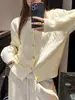 Nueva colección de otoño e invierno: Cárdigan de punto trenzado con cuello redondo y botones para mujer, estilo coreano, corte holgado, efecto adelgazante y un look sofisticado, perfecto como capa interior o exterior.