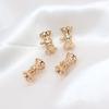 14K cor de ouro incrustado zircão cesta de flores pequeno homem cintura grânulo artesanal diy pérola colar pingente fivela material de jóias