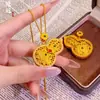 Colgante de Calabaza de Doble Cara con Filigrana de Esmalte Dorado Antiguo y Flor de Loto para Mujer, Cadena para Suéter de Moda de Lujo Ligero con Cuerda Trenzada