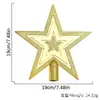 Decoração de topo de árvore de Natal estrela vermelha de topo de árvore estrela dourada de cinco pontas decoração de Natal plana cinco estrelas 10CM 15CM 20CM