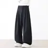 26 Novas Calças Casuais Largas e Soltas Masculinas Primavera/Verão Estilo Hong Kong, Calças de Terno Tendência Estilo Japonês com Caimento de Seda Gelada