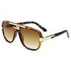 Gafas de sol retro carey Moda europea y americana Elegantes y nobles Gafas de sol metálicas para hombre y mujer Gafas de sol de color marrón degradado