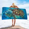 Tartaruga de Microfibra Lã Dupla Face Comércio Exterior Absorvente de Água Popular Toalha de Praia Secagem Rápida Estampa Digital Toalha de Banho Toalha de Praia