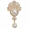 Broche de Cristal Clásico Europeo y Americano Transfronterizo para Mujer, Pin Exagerado de Alta Gama, Broche Lobaq para Mujer, Aleación Ecológica
