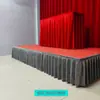 Avental Vermelho Brilhante Toalha de Mesa de Desfile Borda de Mesa Espessa de Veludo Dourado Saia de Mesa para Mesa de Conferência Tipo Velcro/Ímã