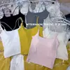 Camisole de Alça Dupla Estilo Novo Puro Desejo para Mulheres, Camada Base Sexy com Bojos, Lingerie Costurada com Costas Bonitas para Mulheres