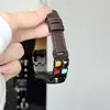 Placa de Sombra de Ojos Articulación Metálica Correa de Cuero para Xiaomi Mi Band Generación 9/8