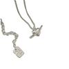 Collar de plata de ley S925 con diseño de planeta del amor, estilo coreano, estilo nicho, sencillo, con temperamento, colgante de alta gama, cadena de clavícula para mujer.