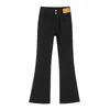 Calças largas pretas femininas verão fino 2024 novas explosões cintura alta slim pequeno micro Calças jeans primavera e outono