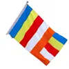 Bandera Budista Banderas de Cinco Colores No. 1, 2, 3, 4, 5, 6 Bandera Budista Templo Templo Zen Loto Mástil de Acero Inoxidable