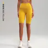 Pantalones de yoga para mujer para exteriores, shorts de ciclismo de tacto nude para verano, secado rápido, realzan los glúteos, tiro alto, fitness, shorts de cinco puntos, ropa de yoga, shorts