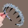 Diadema de Onda Dentada con Pedrería Brillante para Mujer 2026 Nuevo de Alta Gama Elegante de Moda Pinza para el Pelo de Cráneo Alto Accesorios para el Cabello
