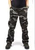Calças Casuais Masculinas, Calças Camufladas, Calças Retas Largas de Tamanho Grande, Macacão Esportivo Outdoor Verde Militar, Calças Masculinas Modernas