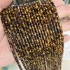 Fabricante Venta al por Mayor Piedra Ojo de Tigre Amarillo Natural Corte Recto Cuentas Placa Semiterminadas DIY Pulsera Collar Cuentas Planas Accesorios para Pulsera