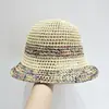 Chapéu de pescador vazado, estilo verão, para mulheres, novo chapéu de praia colorido com proteção solar e proteção facial