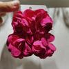 Pendientes de Flor con Borde Quemado de Tela Blanca Drop Sense Rojo Rosa Simples de Alto Sentido Pendientes Atmosféricos África Venta Caliente