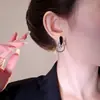 Corea del Sur Elegantes Pendientes de Moda de Zirconia Gota de Agua para Mujer Pendientes de Amor de Alto Grado Versátiles Pendientes Geométricos de Celebridad Cyber Ligera Lujosos