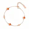 Pulseira de trevo de quatro folhas de ágata de prata esterlina 925, pulseira leve de luxo da moda Mori, design de nicho, namoradas requintadas, atacado