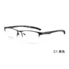 Montura de gafas de metal clásica tridimensional de media montura para negocios y deportes, pata con gancho ajustable de acero y plástico, gafas al por mayor de Danyang