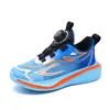 Comercio exterior transfronterizo zapatos nuevos de malla transpirable para niños mayores con botones giratorios, ligeros y antideslizantes, zapatillas deportivas para estudiantes al por mayor