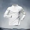 Roupa de Treino de Meio Zíper de Inverno Transfronteiriça, Camiseta de Corrida de Manga Longa Secagem Rápida com Forro de Fleece, Blusa Térmica Esportiva de Futebol Masculina