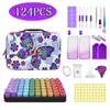 Kit de Ferramentas para Pintura com Diamantes DIY Personalizado Cor Gradiente Duas Cores Bolsa de Armazenamento com 30 Compartimentos Conjunto de Ferramentas com 60 Compartimentos para Garrafas