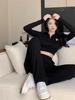Sentido del Diseño Nicho Top para Mujer Ins Principios de Otoño Único y Chic Cuello Polo Estilo Camiseta de Manga Larga Corta Estampado en el Ombligo