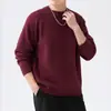 Suéter de punto para hombre L-8XL, cuello redondo, corte holgado, casual, versátil, moderno, manga larga, color liso, top básico, talla grande