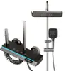 Conjunto de Chuveiro Quente e Frio com Display Digital e Iluminação Ambiente Cinza Armado Selecionado Cuidadosamente para Uso Doméstico, Conjunto Completo de Chuveiro com Botões Tipo Tecla de Piano para Aumento de Pressão