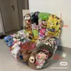 # Funda de Sofá Transparente con Cordón y Diseño Creativo para Rellenar Muñecos, Bolsa Transparente para Guardar Juguetes de Muñecos en Sofá