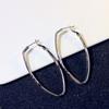 Moda Corea del Sur Personalizado Aguja de Plata Pendientes de Joyería para Mujer de Moda Pendientes de Aro Ovalados Grandes Pendientes 88683