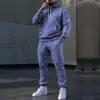 Estación Independiente Temu Moda Masculina Transfronteriza Tendencia Estilo Europeo y Americano Otoño Casual Deportivo Sudadera con Estampado Traje Dos Piezas