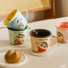 Caneca de Cerâmica para Café Marca d'Água Copo Aberto Médio Beber Direto Tampa de Silicone Design Simples Fácil de Transportar Presente Alto Valor de Cor Personalização