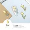 Nova Joia para Nail Art Cravejada com Diamantes de Liga Metálica Formato Tulipa Rosa Desejo Puro Estilo Ins Acessórios Brilhantes Super Chamativos
