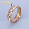 Joyería de comercio exterior europea y americana, completamente incrustada de diamantes tanto en las curvas interiores como exteriores, incrustada de diamantes alrededor del perímetro, fabricante mayorista de anillos de acero inoxidable