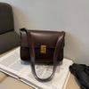Nuevo Estilo Bolso Pequeño para Mujer 2024 Textura de Alta Gama Bolso de Hombro Sobaco Sencillo Retro Combinable Commuter Bandolera Bolso Cuadrado Pequeño