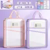 Bolsa de almacenamiento transparente con cremallera, específica para materias, multicapa, gran capacidad, impermeable y resistente al desgaste, artículos para estudiantes