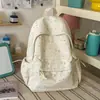 Mochila estilo girly con un ambiente suave, mochila pequeña de almacenamiento con estampado floral, adecuada para picnics y salidas cortas, en un tono lila claro, estilo coreano para niñas