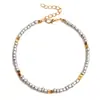 Joyería Transfronteriza Europea y Americana, Tobillera de Playa de Cuentas Pequeñas Multicolor Moderna y Sencilla, Joyería para el Pie Tejida a Mano con Cordón Personalizada