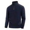 [Lã de Ovelha] Suéter Masculino Meio Zíper Gola Alta Outono e Inverno com Veludo Plus Espessado Quente Top de Fleece Camisa de Base